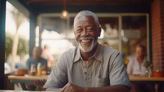 Front view old man portrait