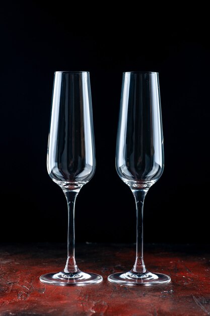 Front view a pair of champagne glasses