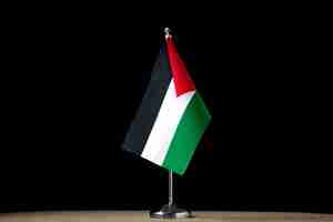 Free photo front view of palestinian flag on black