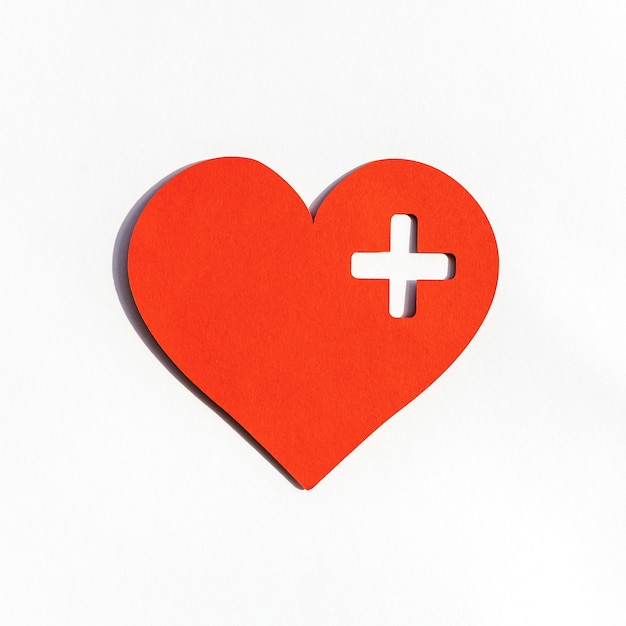 Free photo front view of paper heart for world heart day