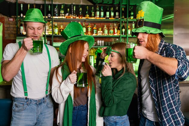 Front view of people celebrating st. patrick's day