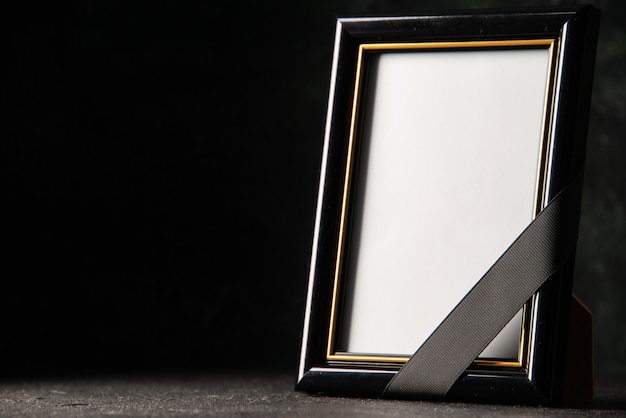 Front view of picture frame on dark