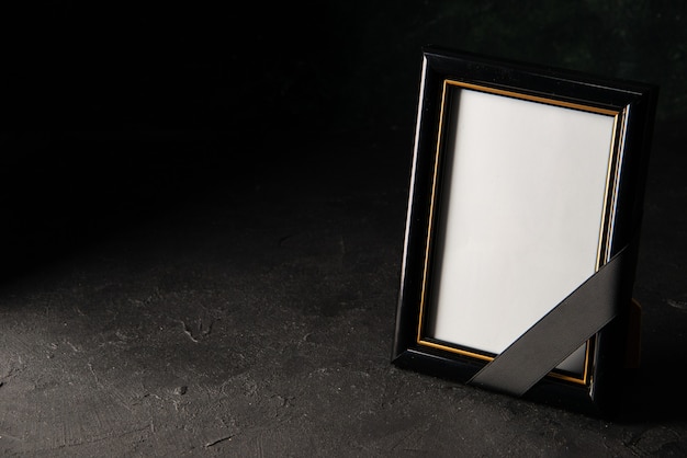 Front view of picture frame on dark