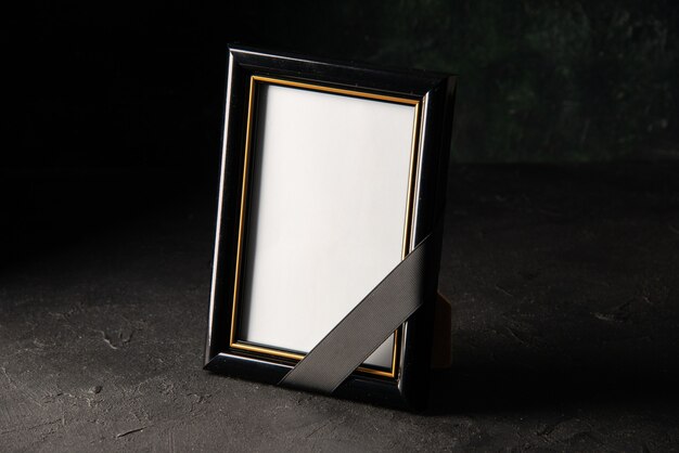 Front view of picture frame on dark