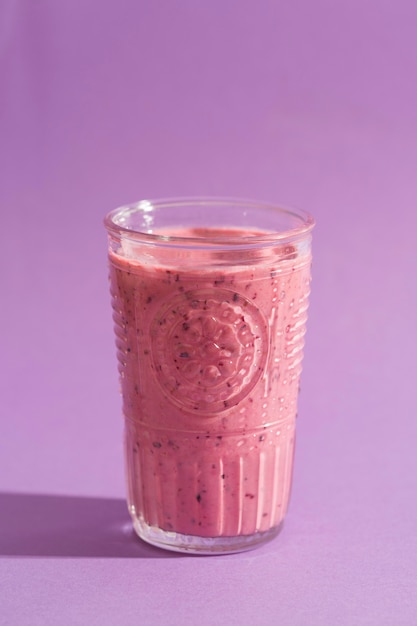 Front view pink smoothie