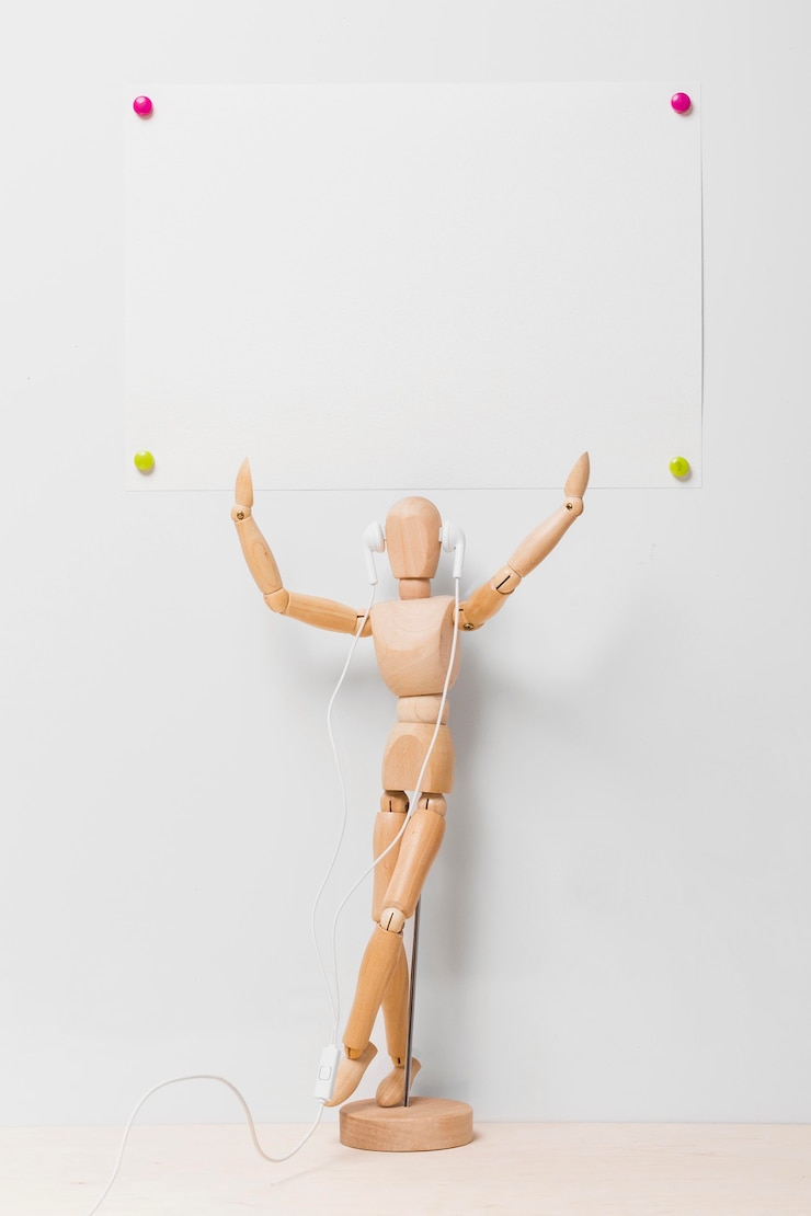 Free Photo front view of puppet with copy space