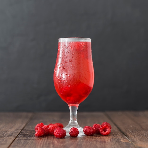 Front view of raspberry cocktail