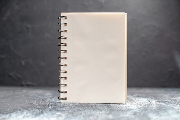 Front view simple notepad on grey table photo xmas holiday color new year