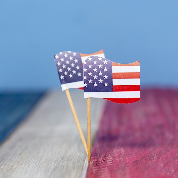 Front view small usa flags