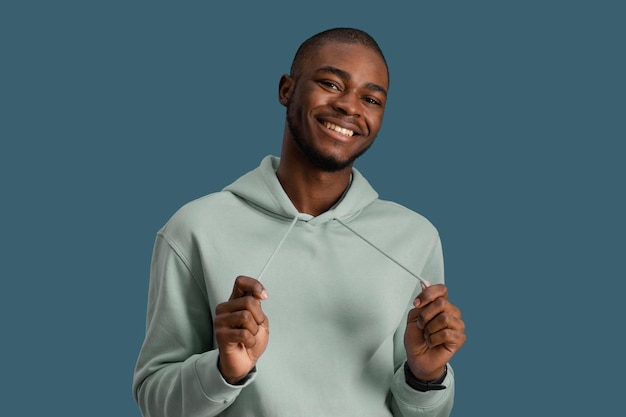 Front view of smiley handsome man