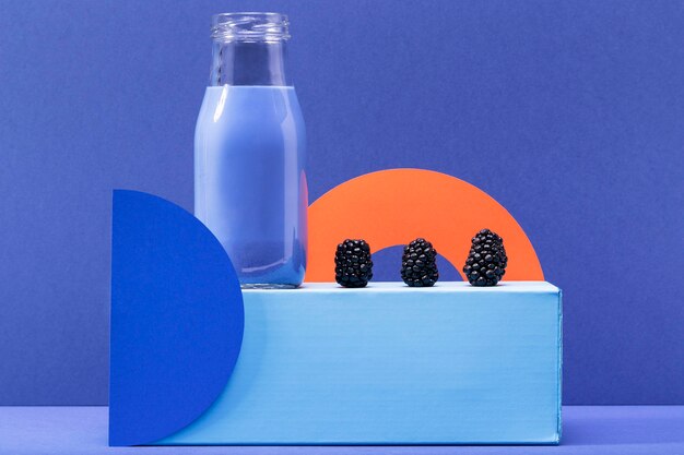 Free Photo Top View Bottles With Smoothie