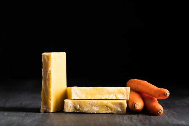 Front view soap made of carrots 