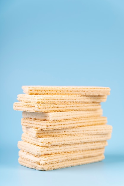 Front view of stack of wafers with copy space