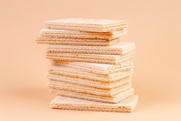 Front view of stack of wafers