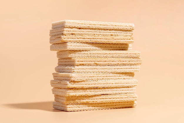 Front view of stack of wafers