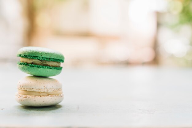 Front view stacked macarons