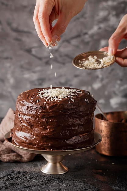 Composizione di golosità da forno dolce vista frontale