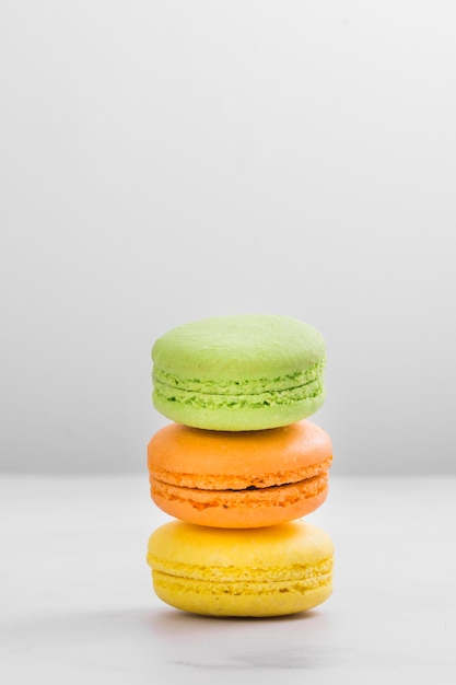 Front view tower of macarons
