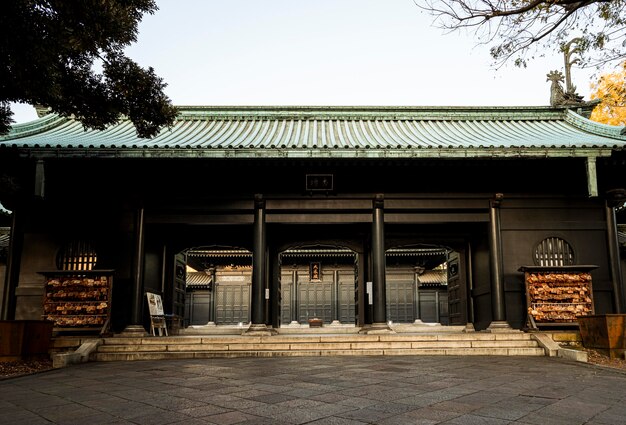 Front view of traditional japanese wooden structure