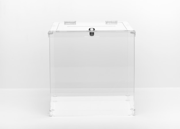 Front view transparent ballot box