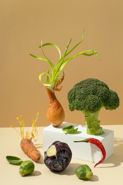 Free photo front view of vegetables