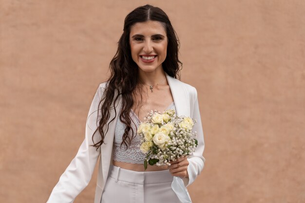 Front view woman ready to get married