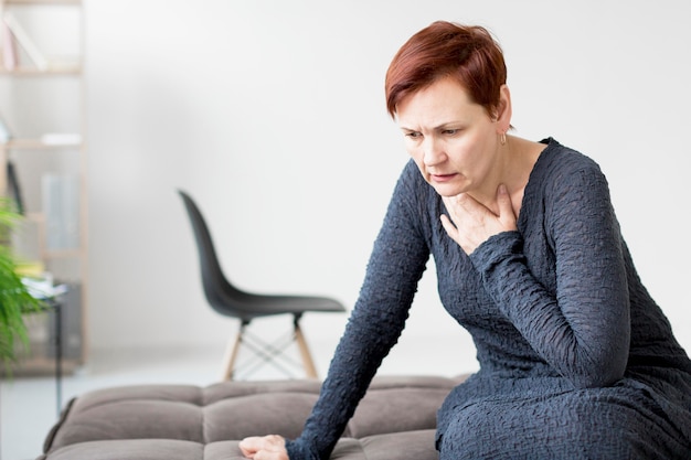 Front view of woman with anxiety