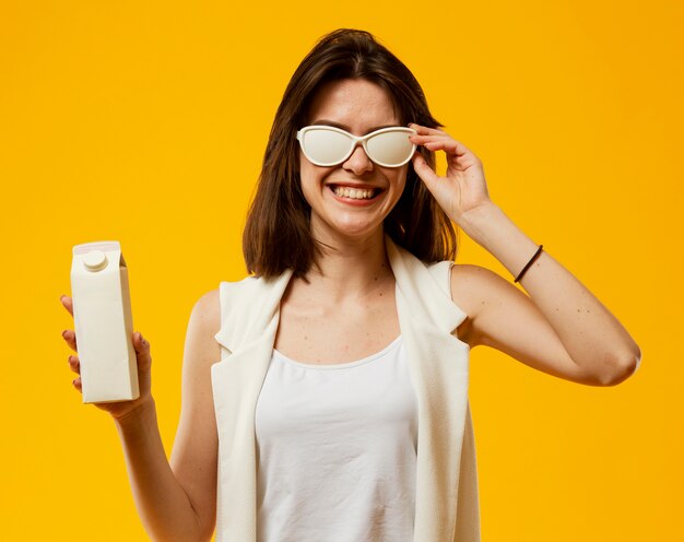 Front view of woman with sunglasses