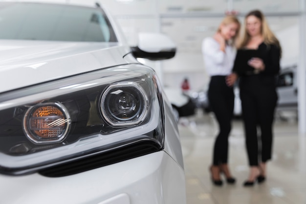 Front view of women in dealership