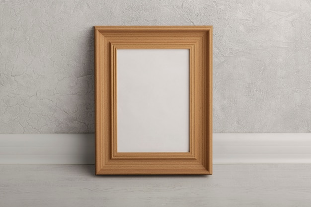 Free photo front view wooden empty frame