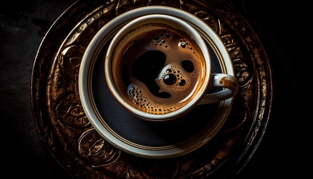 Foto gratuita cappuccino schiumoso in un'elegante tazza da caffè generata da ai