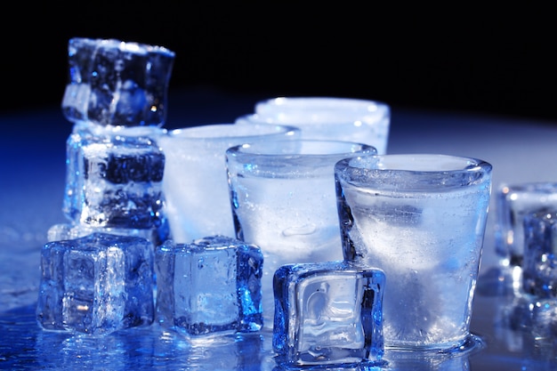 Frozen glasses with cold alochol drink