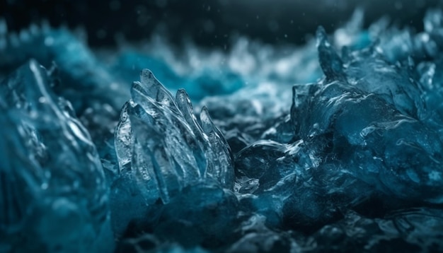 Замороженный ледяной кристалл отражает красоту зимнего сезона, созданный искусственным интеллектом