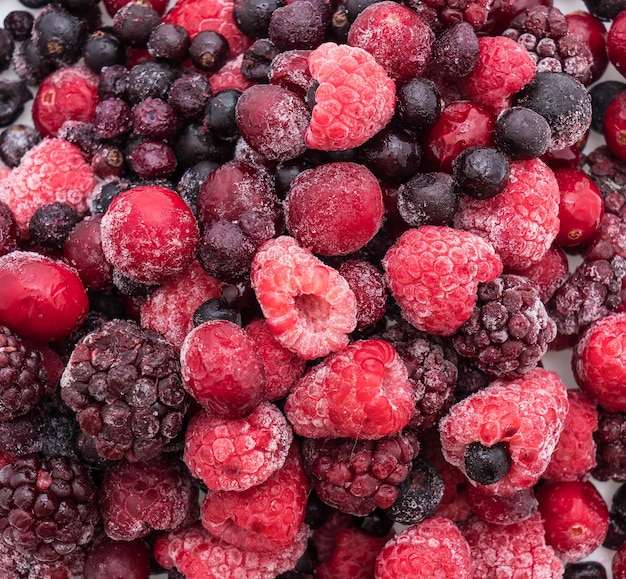 Бесплатное фото Замороженная смешанная ягода