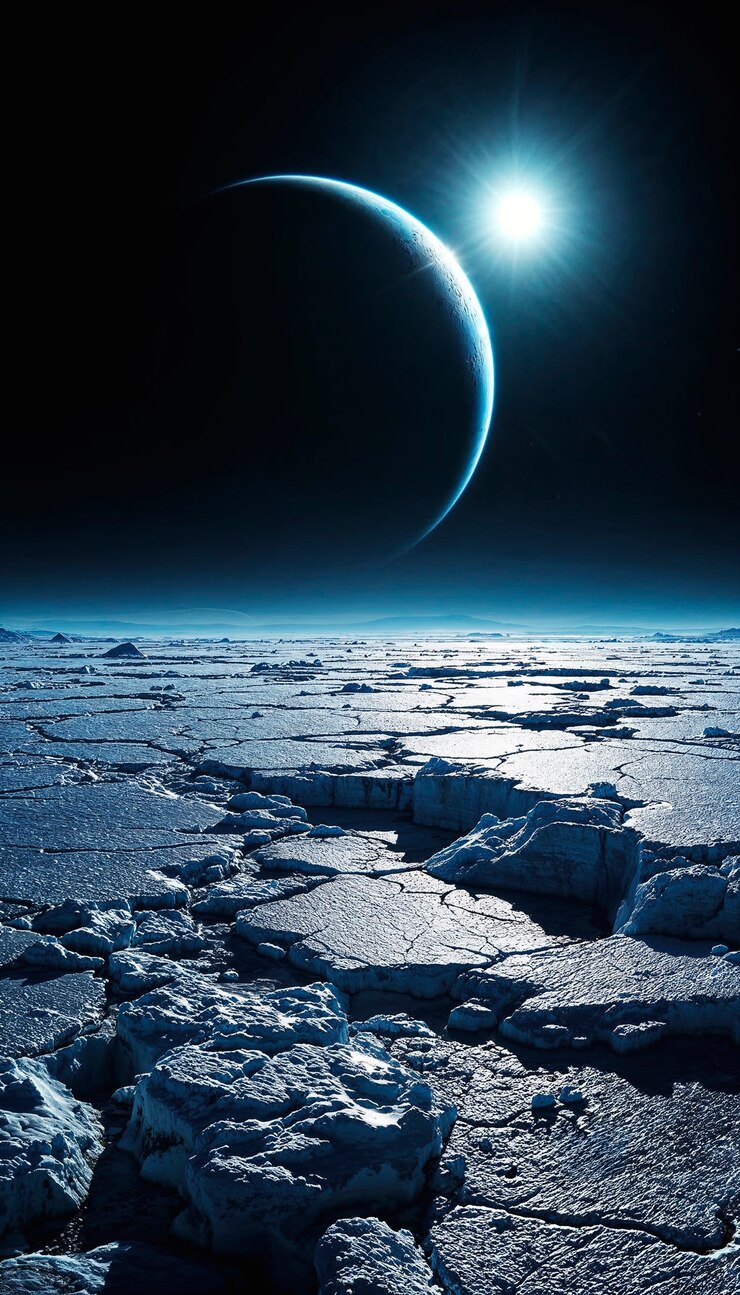 Free Photo frozen planet