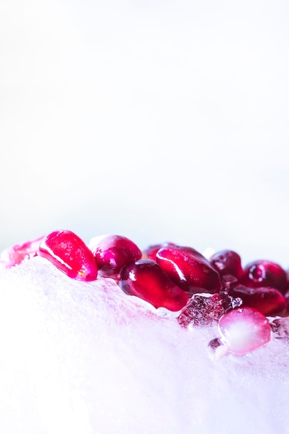 Free photo frozen pomegranate seeds