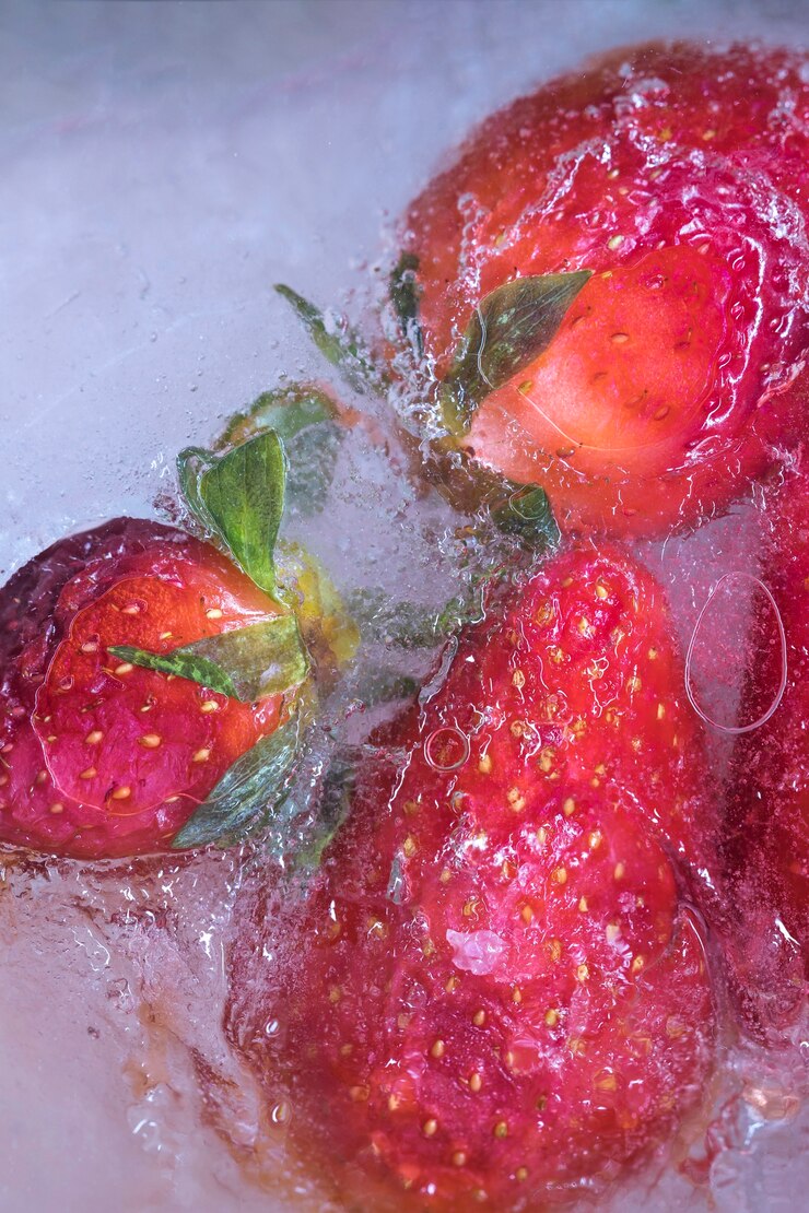 Free Photo frozen strawberries