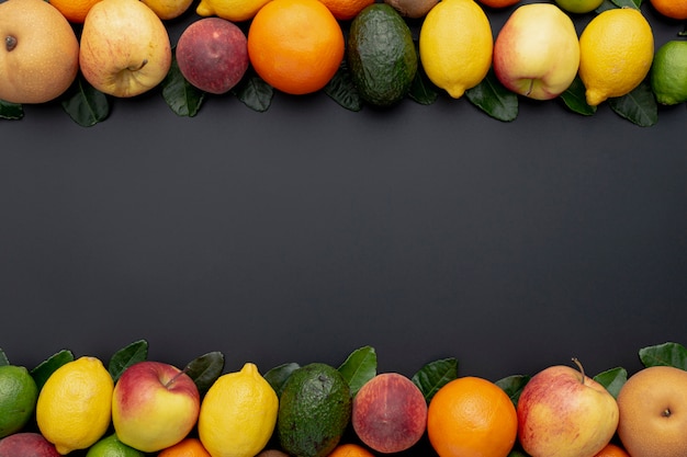 Fruit frame with variety of limes and lemons