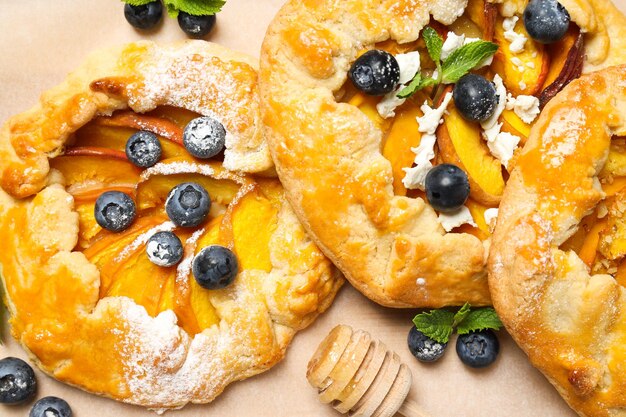 Free photo fruit galette composition for tasty food concept