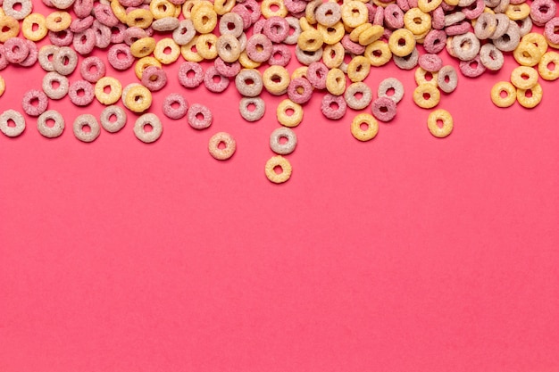 Fruit loop cereals with copy space background