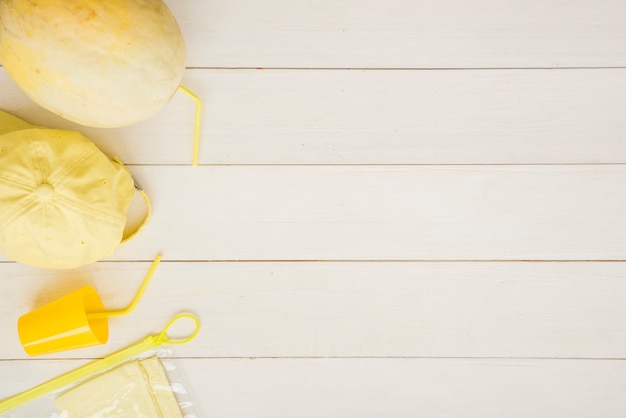 Fruit near cap and vacuum bag