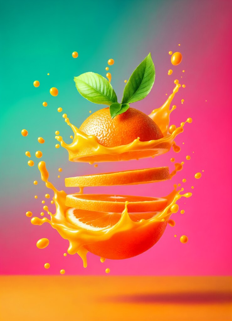 Free Photo fruit splash illustration with juice