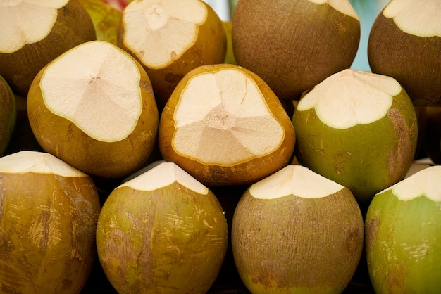 Fruit with cuts on one side