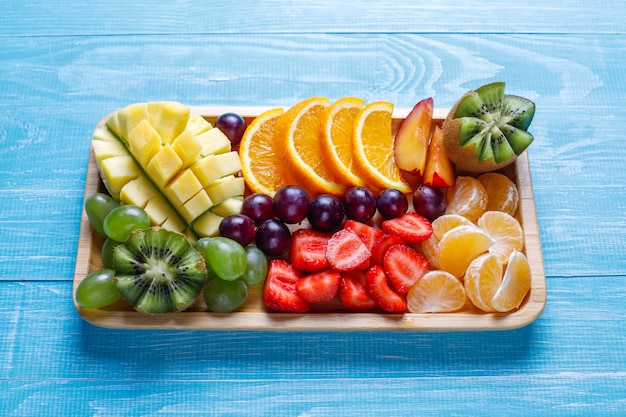 Fruits and berries platter,vegan cuisine.