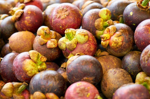 Fruits with green leaves