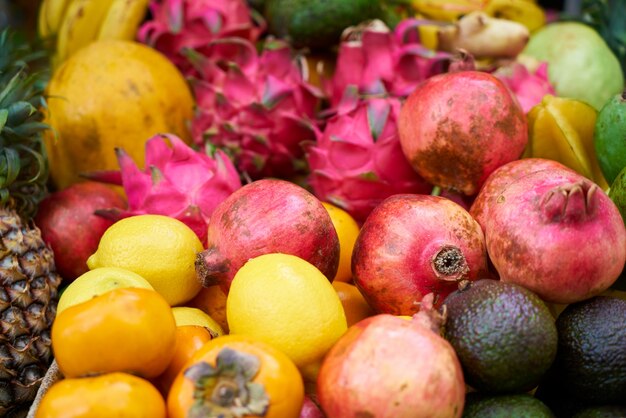 Fruits with red scales