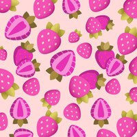 自由与紫色草莓水果照片拼贴
