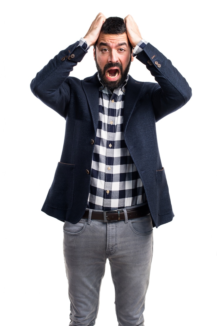 Free Photo frustrated handsome man