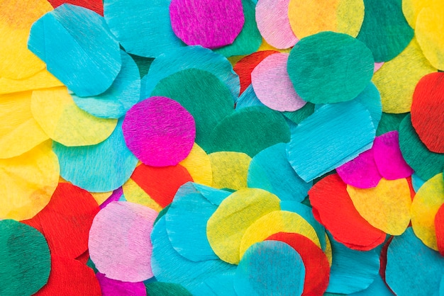 Full frame of circular colorful crape paper backgrounds