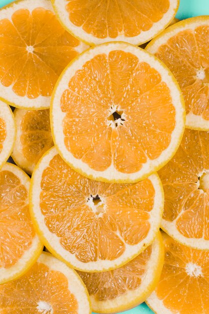 Full frame of circular orange slices background